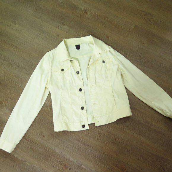 Vintage 2000s Yellow Cotton Denim-Style Jacket - Picture 3 of 12